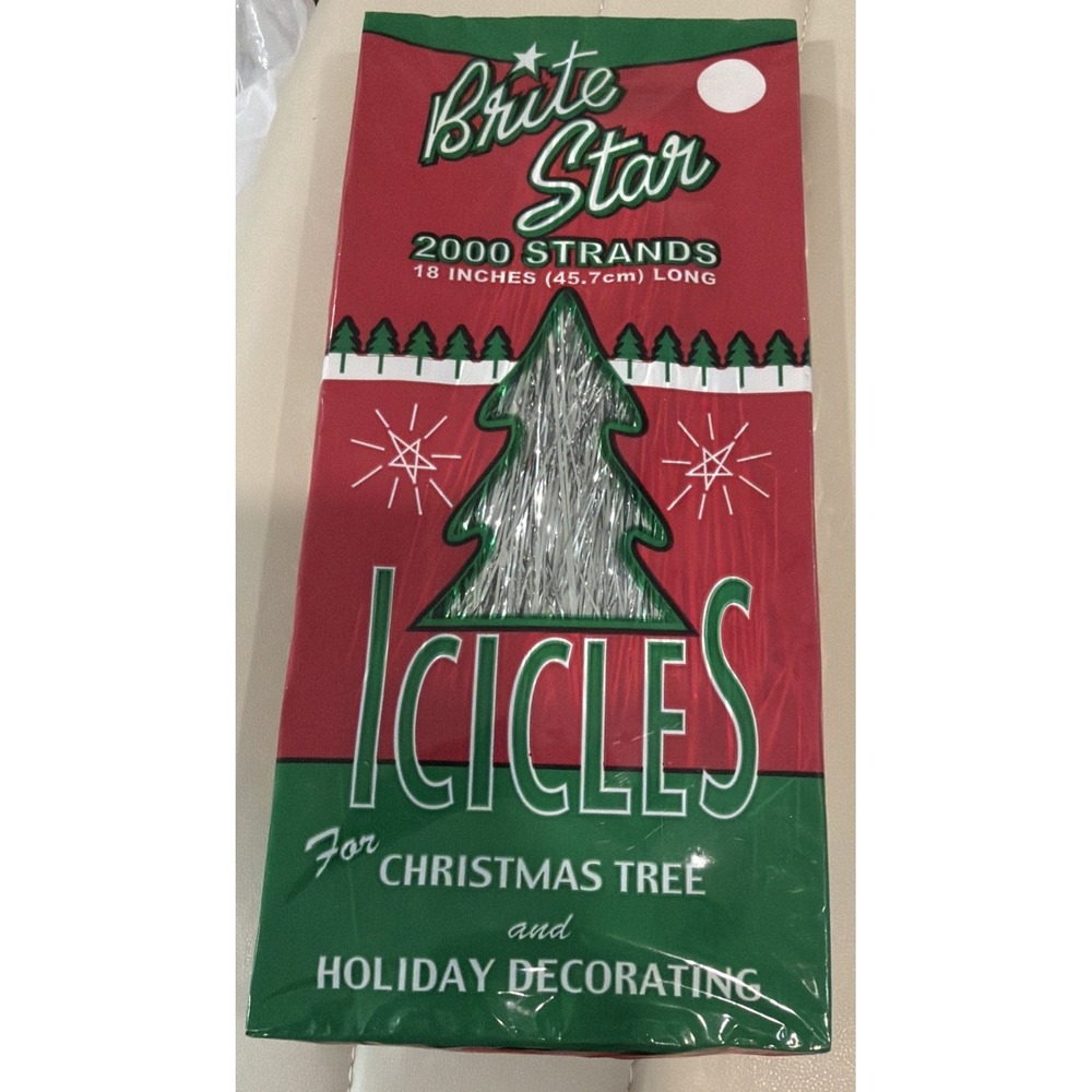 Brite Star Tinsel Silver Icicles Christmas Tree Holiday Decor 1000 Strands New